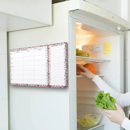 UtyTrees Magnetic Weekly Meal Planner Notepad: 6.6" x 9.8"/58 Sheets Meal Planning Pad with Tear Off Grocery List Magnet pad for fridge or Desk