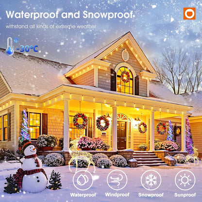 Addlon 100FT Christmas Lights Outdoor with Remote, Meteor Shower Lights