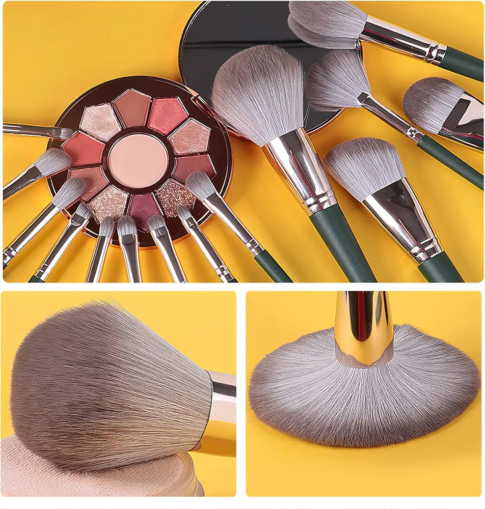 Makeup Brushes With Bag 14PCs Professional Makeup Brush Set，Premium Synthetic Foundation Concealer Powder Blush Eyeshadow Eyebrow Blending Travel Make Up Brushes 