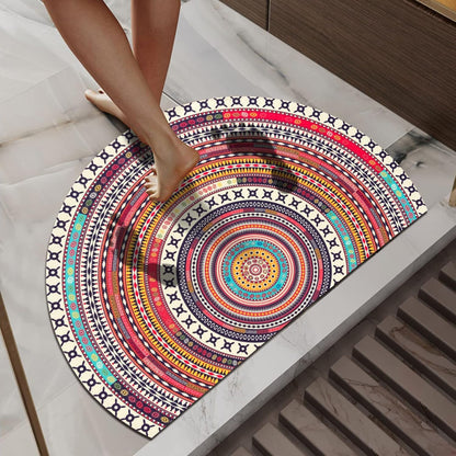 KALLIEGEAR 2 Pcs Boho Diatomaceous Earth Bath Mats, Non-Slip Quick Drying, 30"x20"