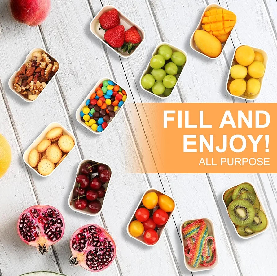 Premium Divided Serving Tray with Lid & Handle - 8 Compartment Snackle Box for Charcuterie, Snacks, Fruits & More!