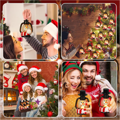 24 Set Christmas Mini Lantern with LED Candle Snowman Lanterns Decorations w