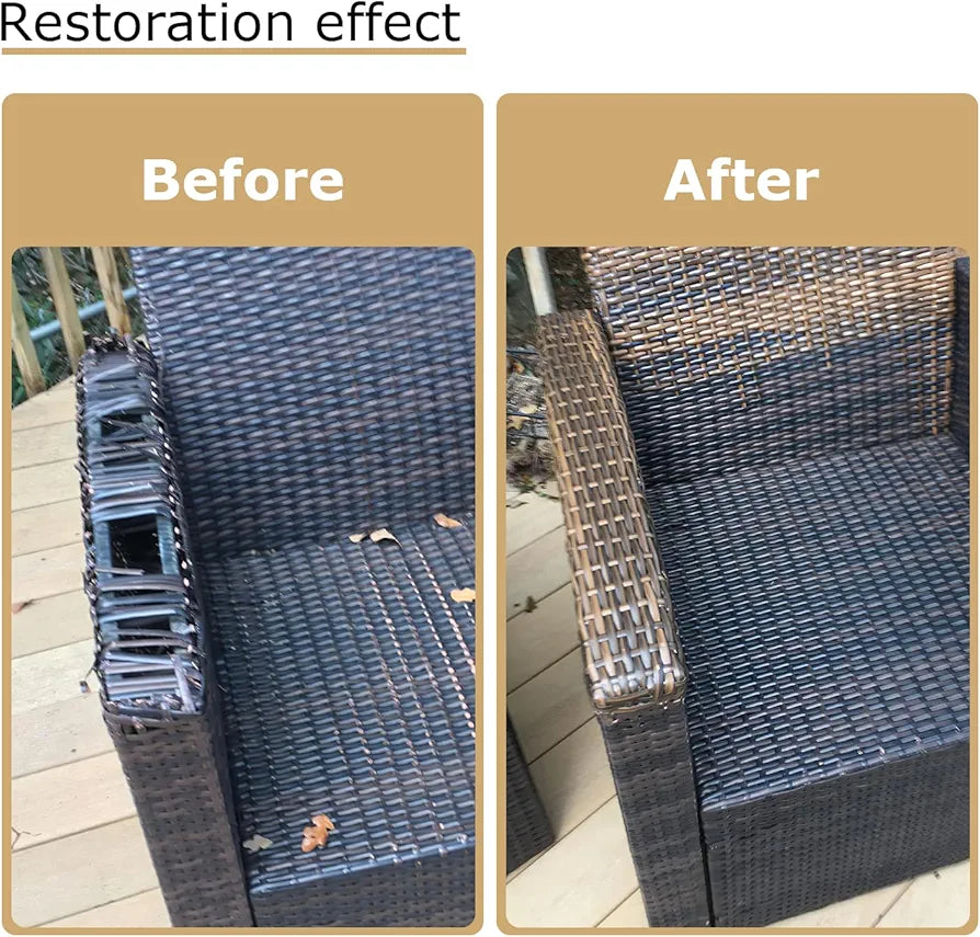 Andals 230 ft Patio Furniture Wicker Repair Kit Synthetic Rattan Material for Patio Chair Sets Replacement DIY Garden Patio Furniture Sofa Table 