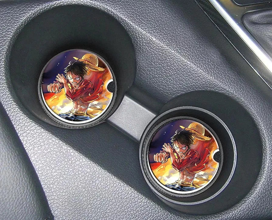One Piece Custom Car Coaster -2 Pcs Cup Holder Coaster Ceramic Car Coaster 2.56 Inches Car Decorative Drink Cushion Accessories