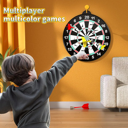 Doloowee 14 PCS Double-Sided Magnetic Kids Dart Board Set, Large Size Boys Toys Dartboards with 12 Darts, Indoor Outdoor Party Games Toys Gifts for 4 5 6 7 8 9 10 Year Old Boy Girl and Adult