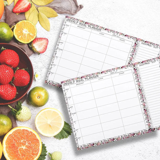 UtyTrees Magnetic Weekly Meal Planner Notepad: 6.6" x 9.8"/58 Sheets Meal Planning Pad with Tear Off Grocery List Magnet pad for fridge or Desk
