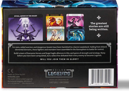 TeeTurtle Exiled Legends Base Game - from The Creators of Unstable Unicorns - A Strategic Card Game for Teens and Adults