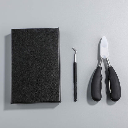 Oneleaf Toenail Clipper Set For Thick and Ingrown Toenails with Toenail Cleaner/Lifter - Premium Professional Stainless Steel Pedicure Tools for Foot Nail Treatment