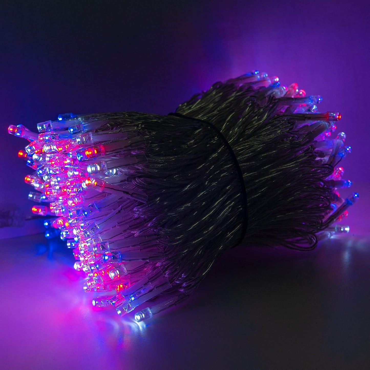 String Lights 300 LED 100 FT, Waterproof, 8 Modes, Blue/Red/White, for Indoor/Outdoor Decor