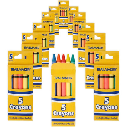 Trail Maker Wholesale Bright Wax Coloring Crayons - Bulk 24 Pack Art Set for Kids & Schools