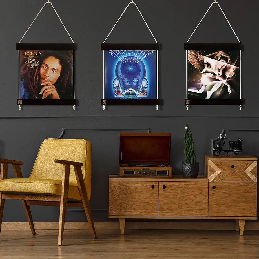 CUE78 Premium Wall Hanging Record Display for Vinyl LP Art Showcase