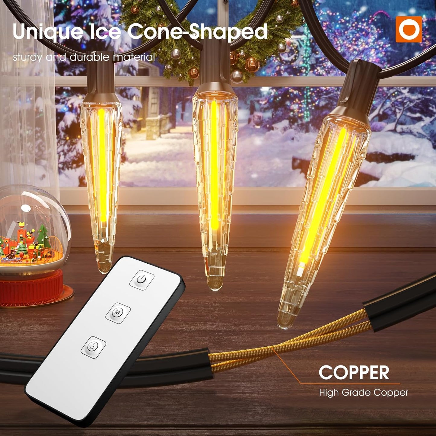 Addlon 100FT Christmas Lights Outdoor with Remote, Meteor Shower Lights