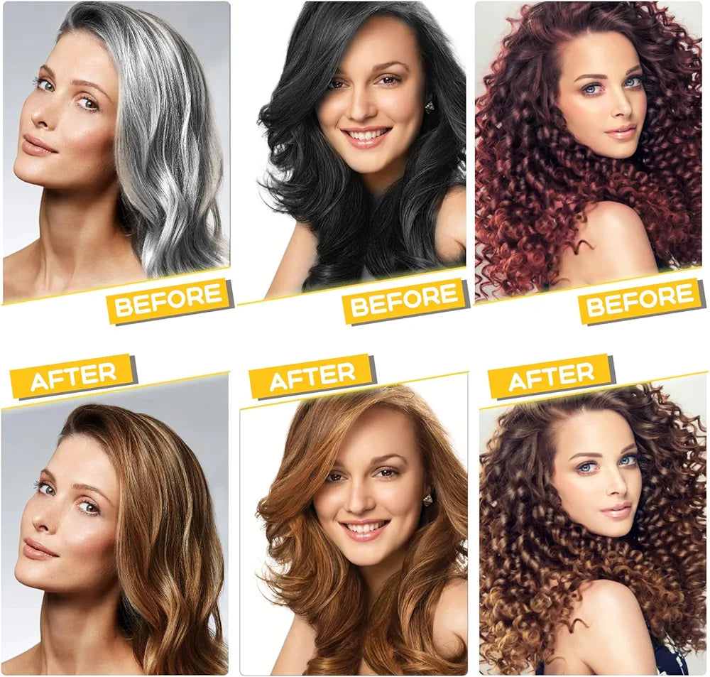 Chestnut Brown Hair Dye Shampoo, 3 in 1 Color Shampoo Hair Dye, Grey Coverage Shampoo for Women Men 500ml
