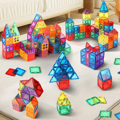 Magnetic Tiles 100 PCS with 2 Cars, Magnetic Tiles for Kids & Toddlers