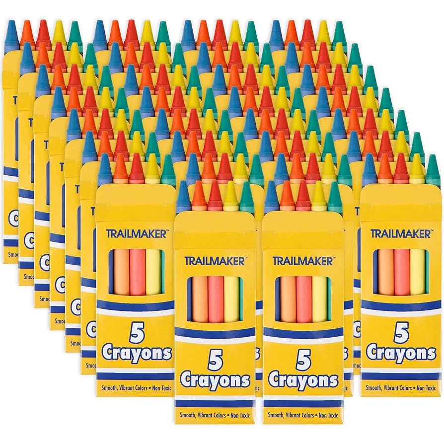 Trail Maker Wholesale Bright Wax Coloring Crayons - Bulk 24 Pack Art Set for Kids & Schools