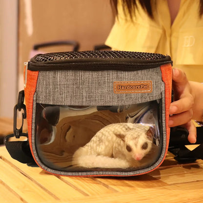 Small Pet Carrier Bag, Breathable & Portable – Small Animal Travel Bag with Detachable Strap Zipper for Sugar Glider, Hamster, Rat，Gerbils 