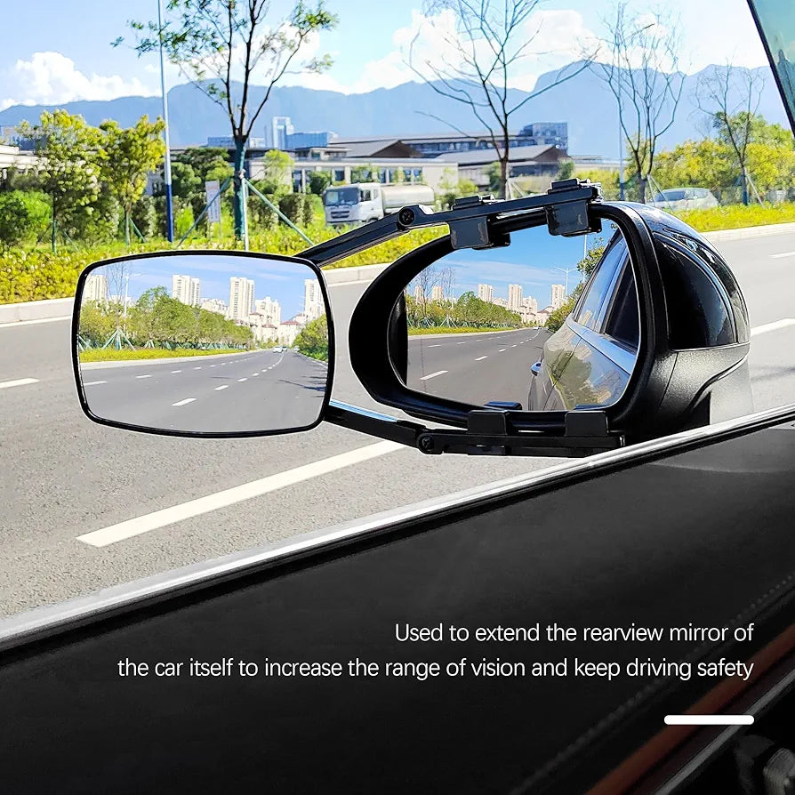 2PCS Clamp Tow Mirrors with Securely Fastened,HD&Adjustable Towing Mirrors for Expanded Visibility,Universal Mirror Extenders for Towing Car Accessories Fit Truck,Hitch Towing