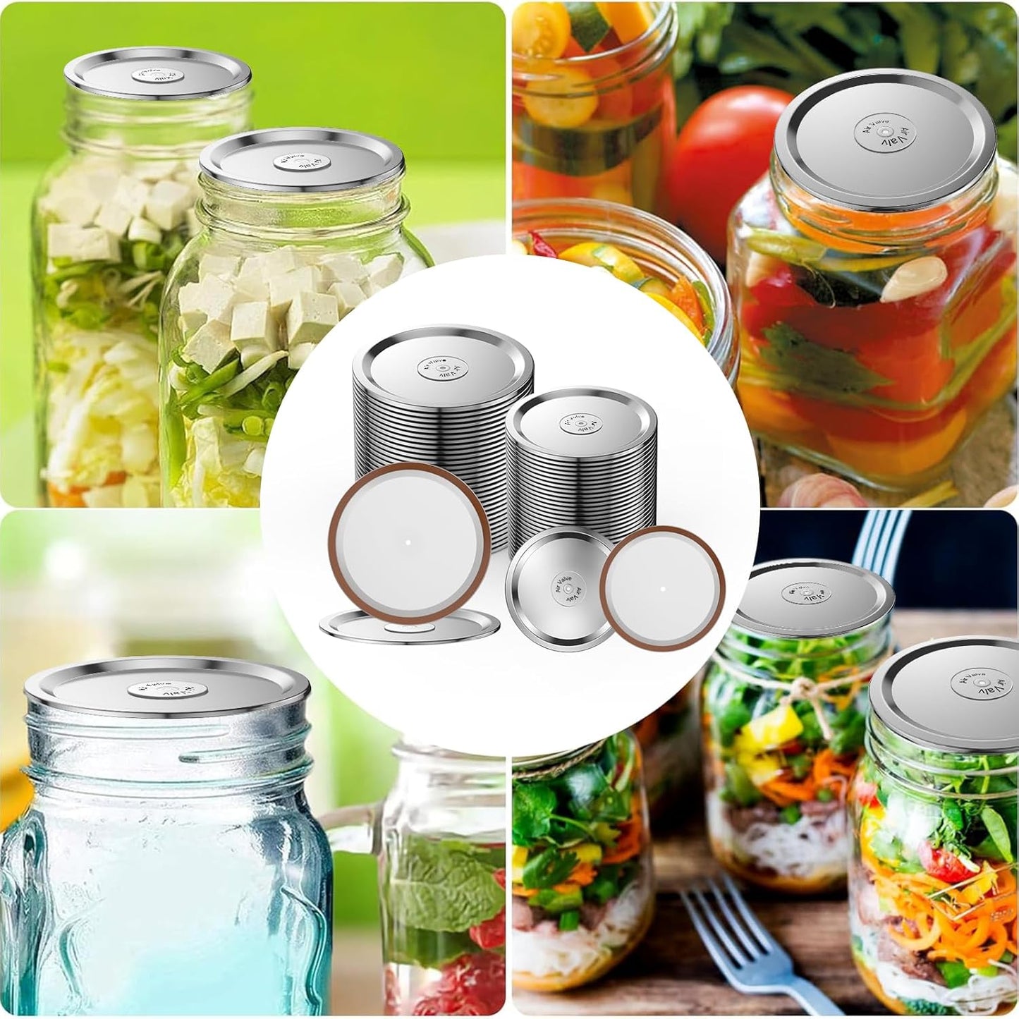 24Pcs- Wide Mouth Canning Lids for Ball, Kerr Jars