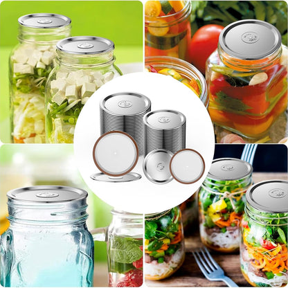 24Pcs- Wide Mouth Canning Lids for Ball, Kerr Jars