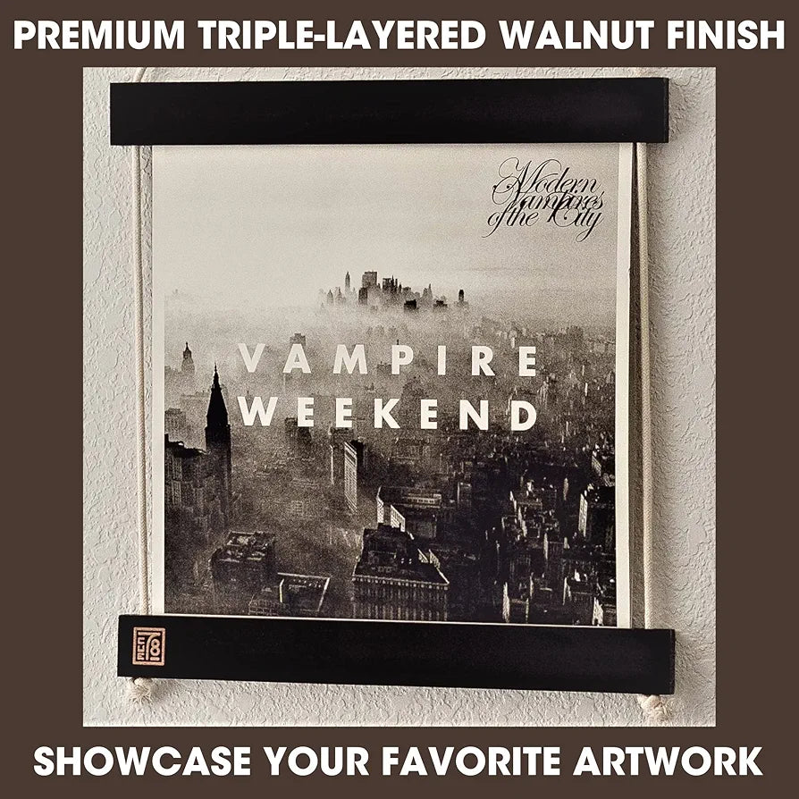 CUE78 Premium Wall Hanging Record Display for Vinyl LP Art Showcase