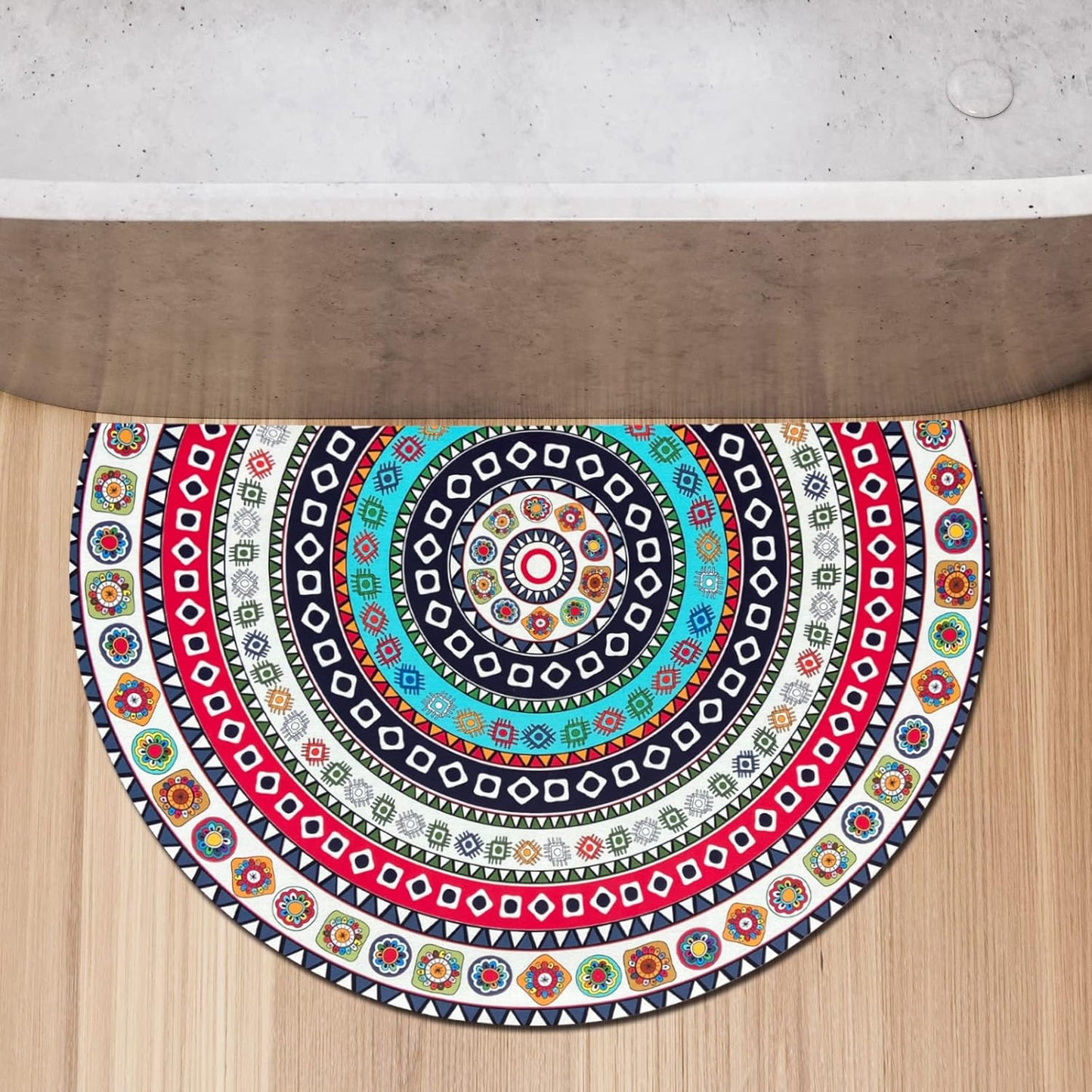 KALLIEGEAR 2 Pcs Boho Diatomaceous Earth Bath Mats, Non-Slip Quick Drying, 30"x20"