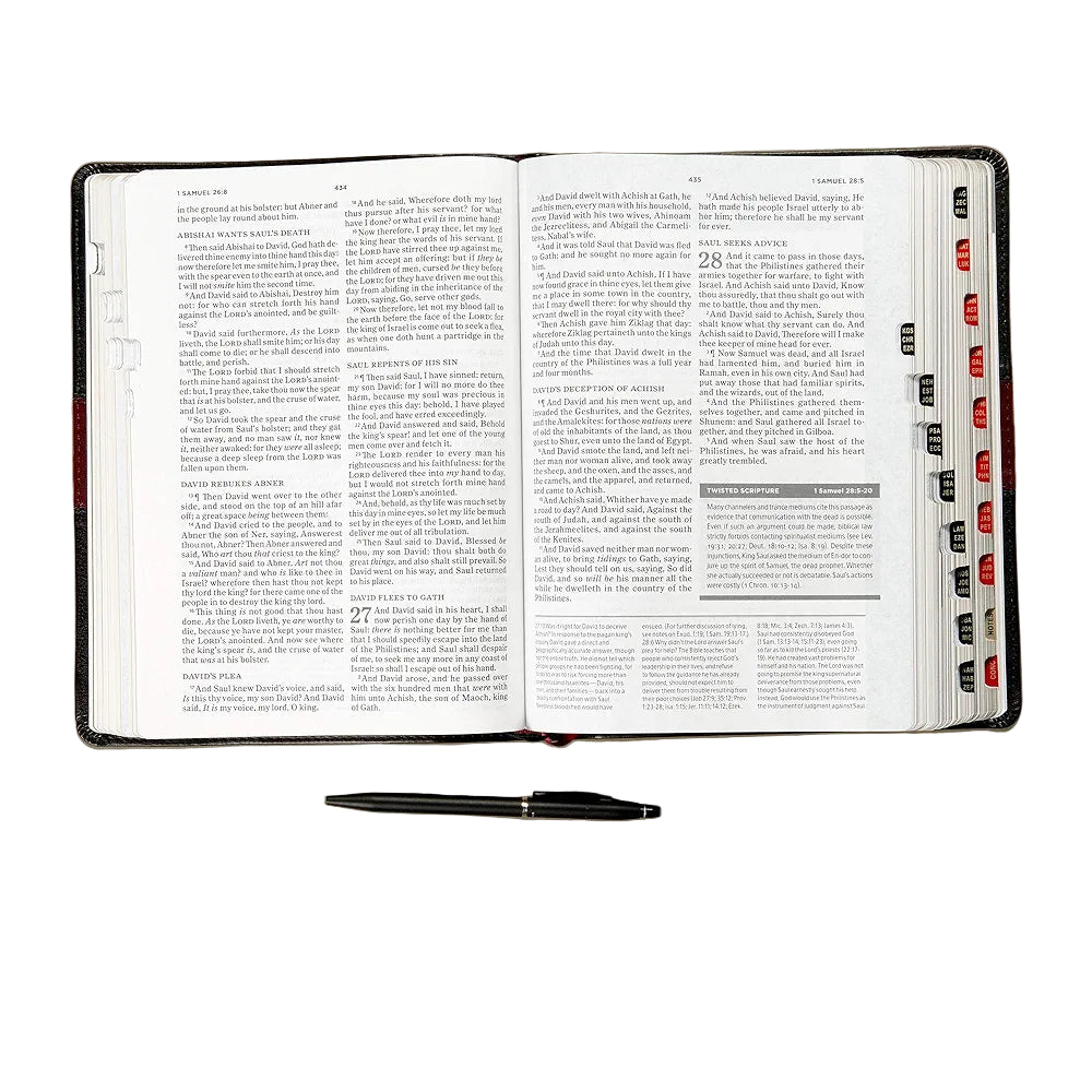 KJV Apologetics Study Bible, Black/Red Leathertouch Indexed, Black Letter, Pure Cambridge Text, Defend Your Faith, Study Notes and Commentary, Articles, Profiles, Easy-to-Read Bible MCM Type