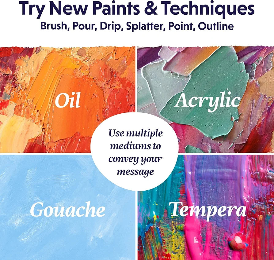 Crafts 4 All Stretched Canvas Boards for Painting - 8 Pack of 11x14 Blank Art Canvases, Framed Canvas for Painting with Acrylic & Oil Paint, Pencil, Pastels, Charcoal