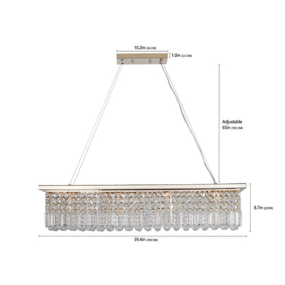 Elegant Crystal Chandelier Pendant Ceiling Light Fixture - Modern Raindrop Design for Dining Rooms & Kitchen Islands