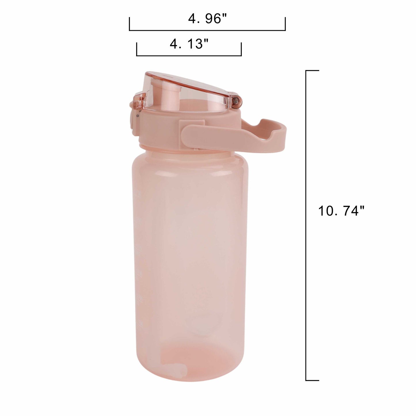 48 OUNCE PLASTIC WATER BOTTLE WITH MILESTONE MARKINGS