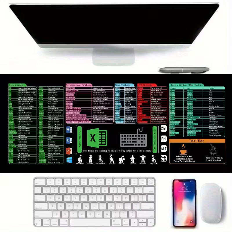 Excel Shortcut Desk Pad (31.5" x 11.8")