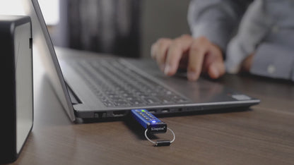 Kingston Ironkey Keypad 200 16GB Encrypted USB | Alphanumeric Keypad | Multi-Pin Access | XTS-AES 256-bit | FIPS 140-3 Level 3 Certified | Brute Force & BadUSB Protection | IKKP200/16GB,Blue