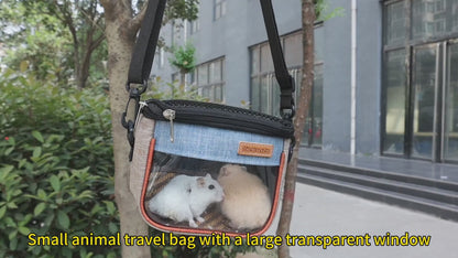 Small Pet Carrier Bag – Breathable, Portable & Secure for Sugar Glider, Hamster, Rat & Gerbils