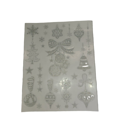 Christmas Window Clings 78 Pcs Sparkle Silver Large Double-Sided Window Decoration Snowflake Window Stickers Xmas 4 Sheet Winter Christmas Window Stickers for Glass Window for Home Kids' Stickers