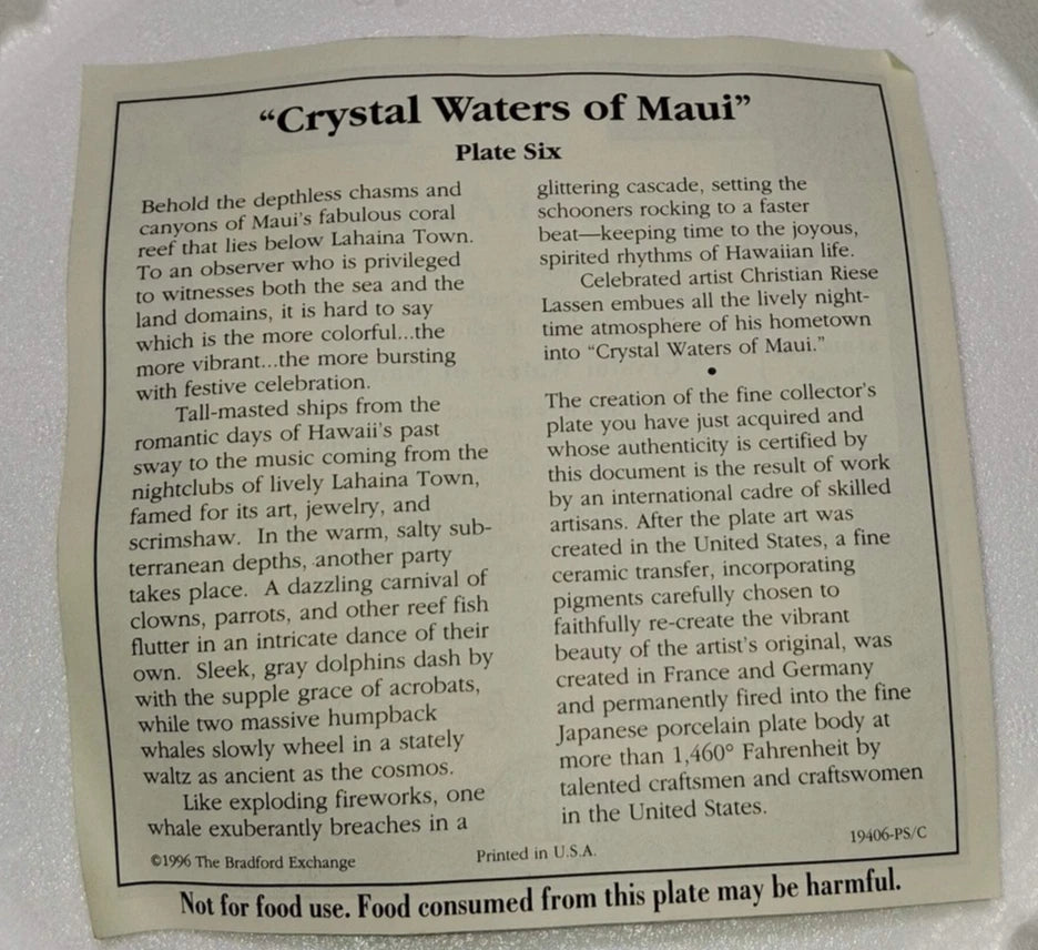 Bradlord Exchange " Crystal Water of Maui"