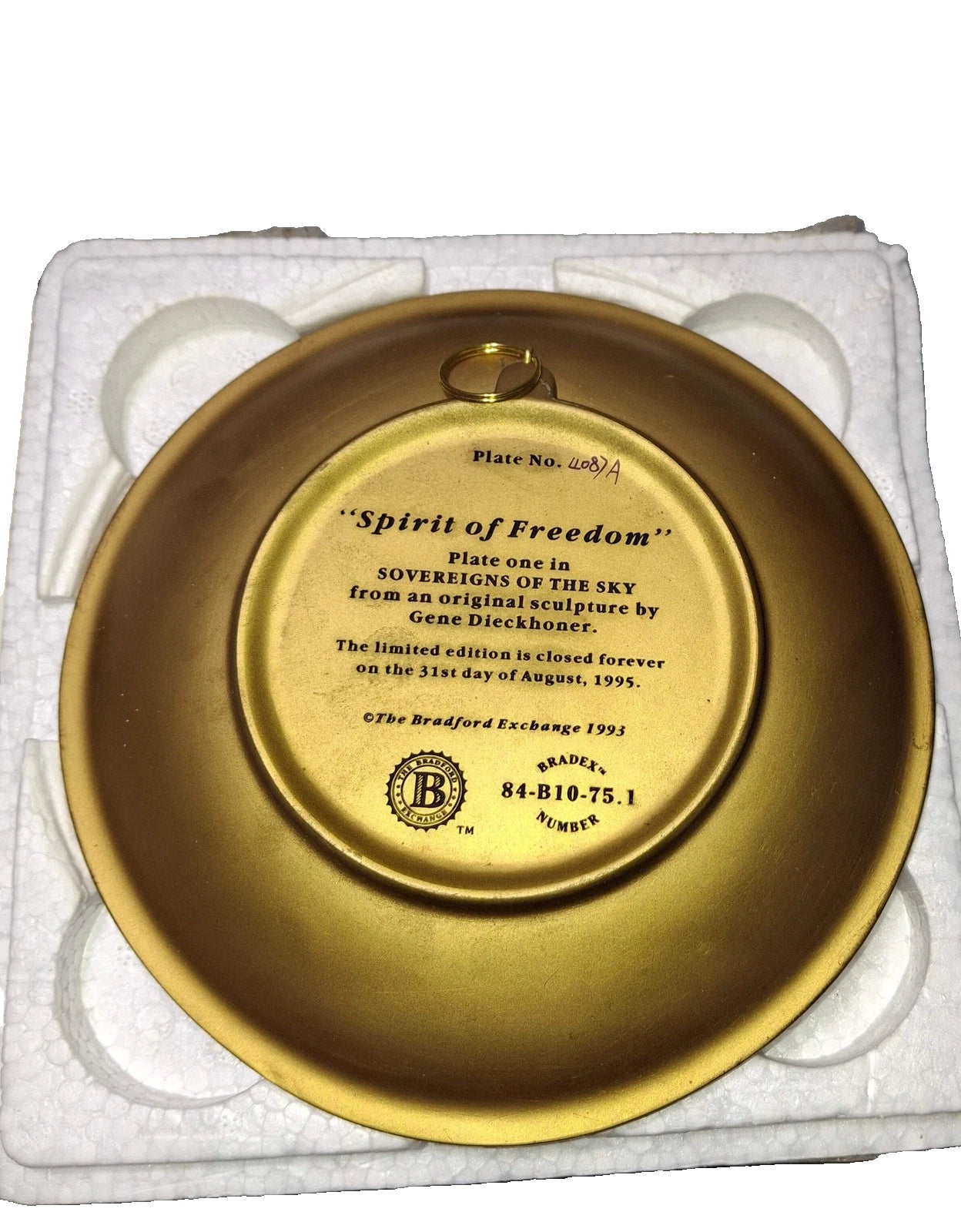 Bradlord Exchange "Spirit of Freedom" Collector Plate by George Dolokhov - Limited Edition