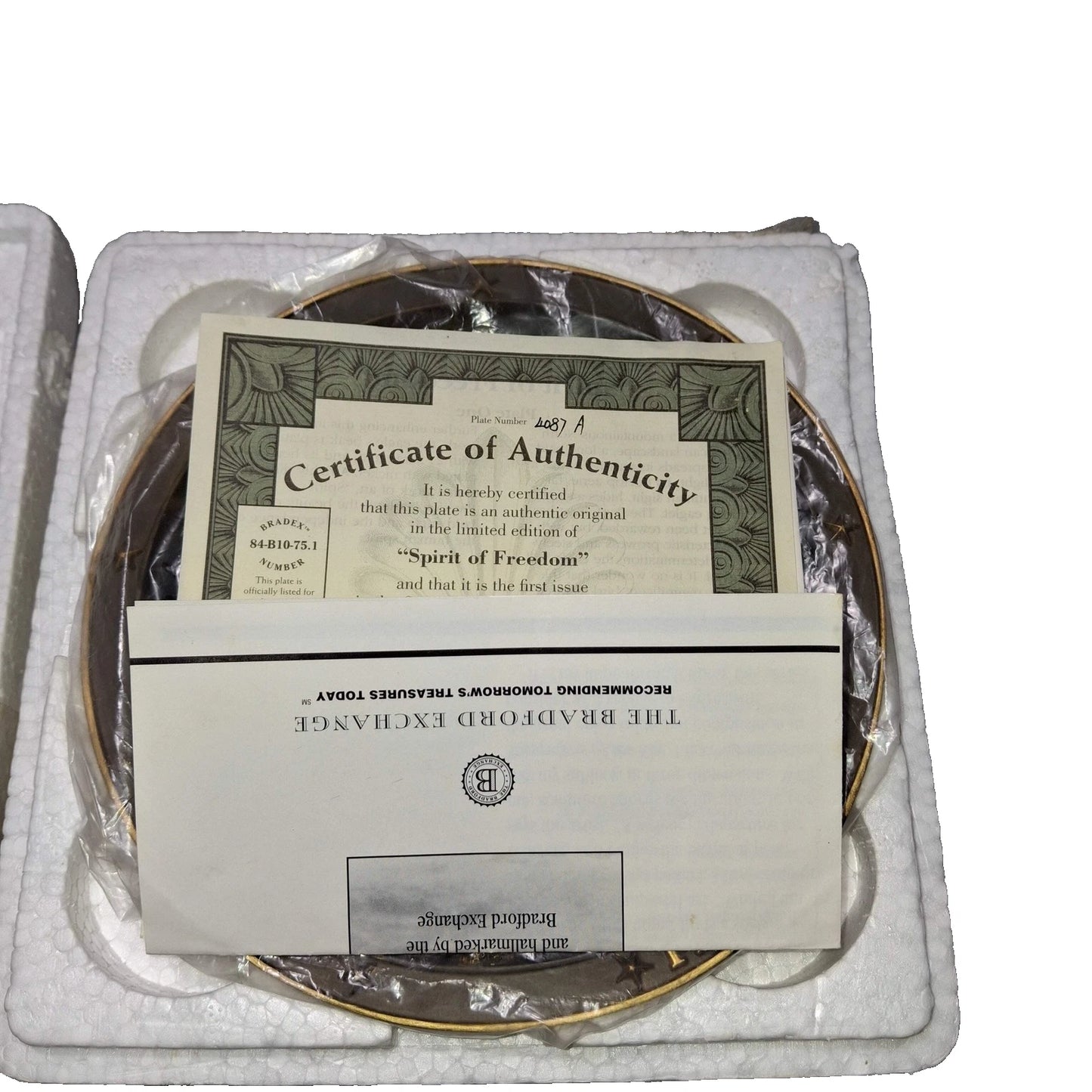 Bradlord Exchange "Spirit of Freedom" Collector Plate by George Dolokhov - Limited Edition