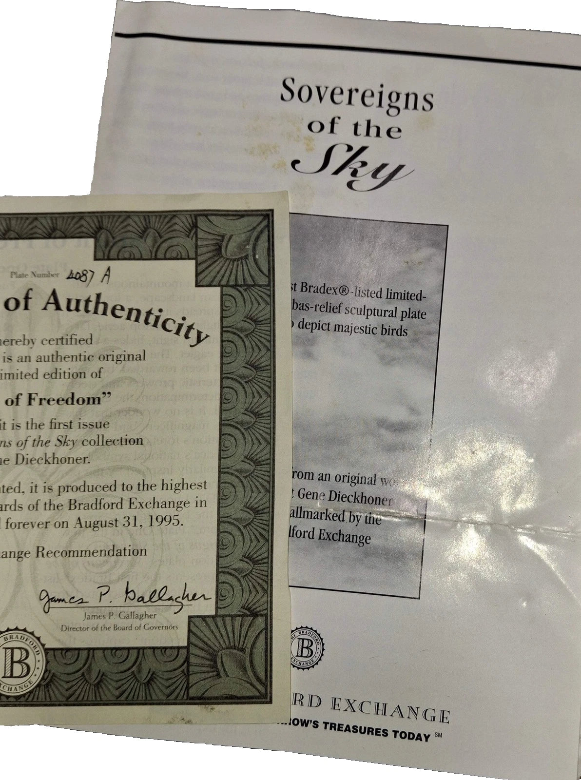 Bradlord Exchange "Spirit of Freedom" Collector Plate by George Dolokhov - Limited Edition